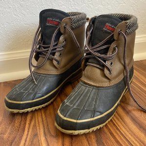 Trail's End Steel Shank Brown Leather Winter Hiking Boots Rain Boots